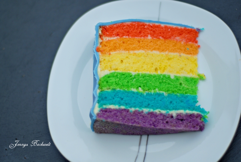 Regenbogen Kuchen oder auch Papageienkuchen - Jennys Backwelt