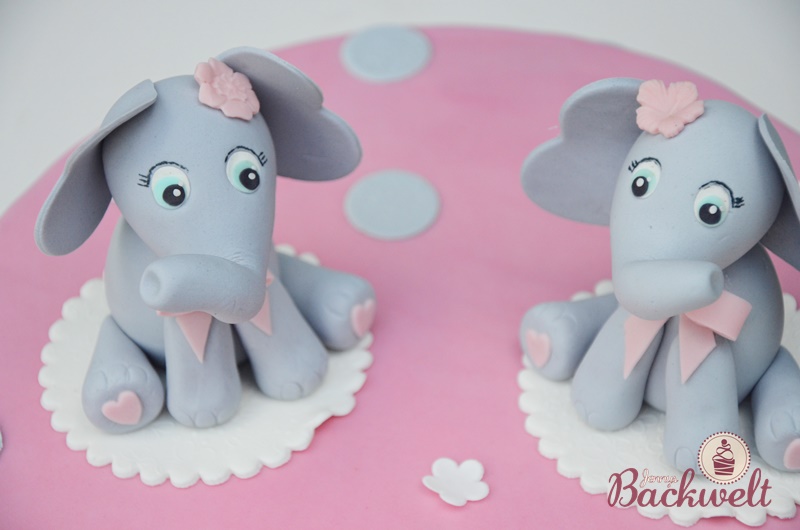 Baby Shower Torte mit Elefanten